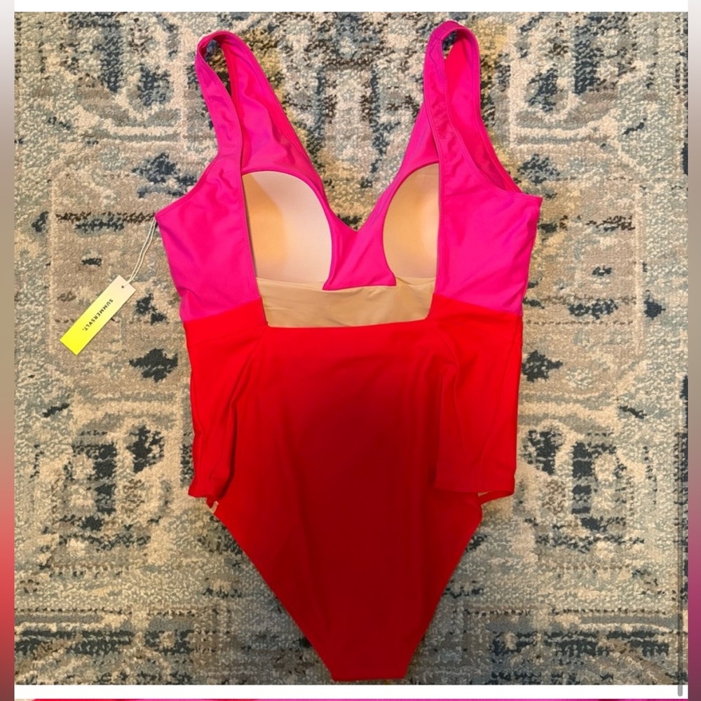 NWT NWT Summersalt The Tie‎ Waist Backflip One Piece Swimsuit Lava. Size 12 - Picture 6 of 7
